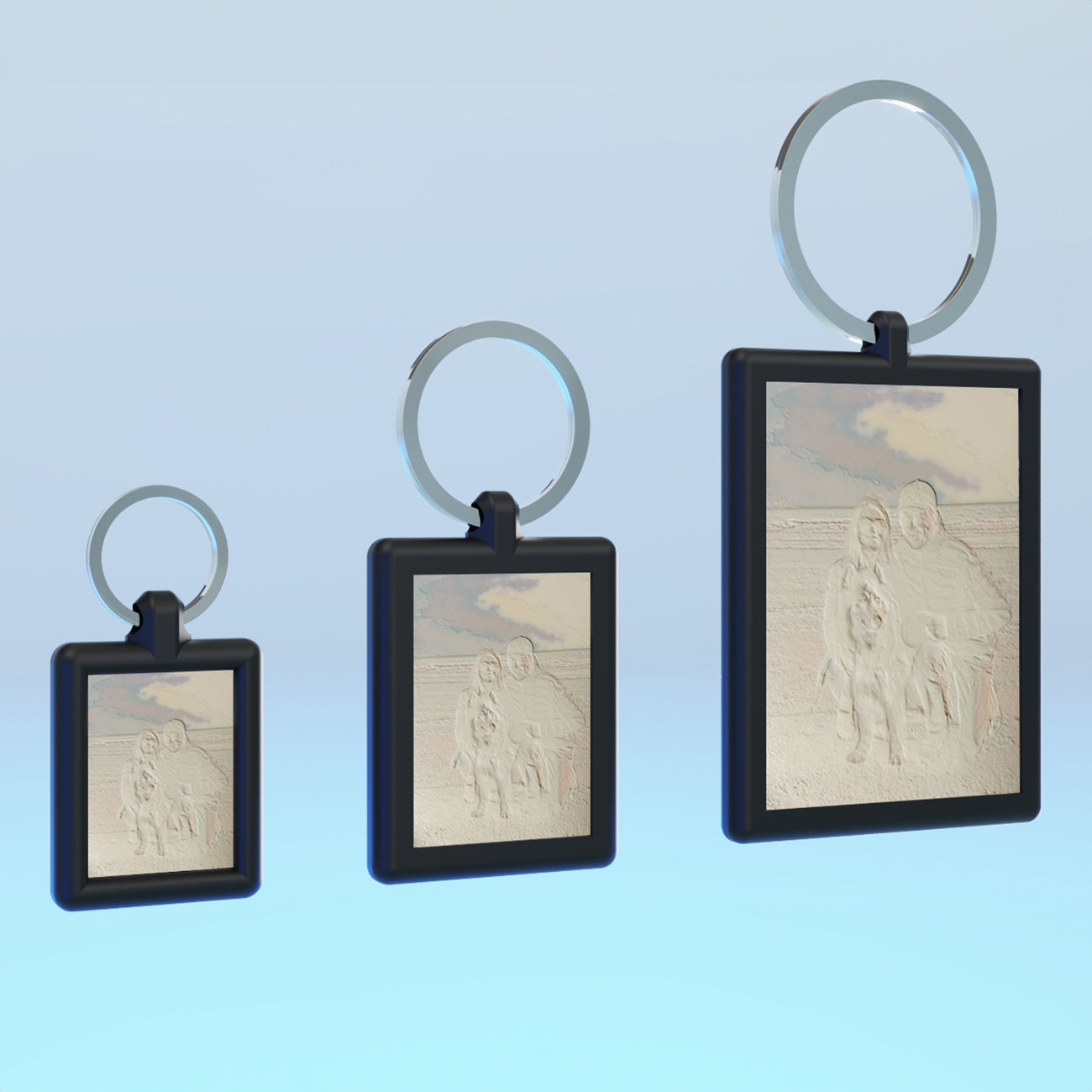 Porte-clés photo mini lithophane