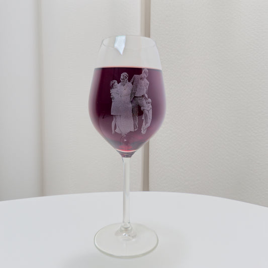 Photo engraved wine glass with name