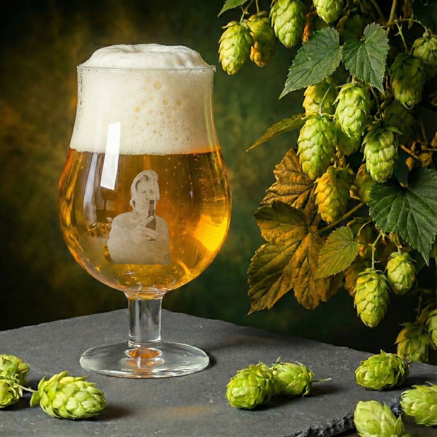 Verre à bière gravé avec photo et nom - Verre à bière avec photo