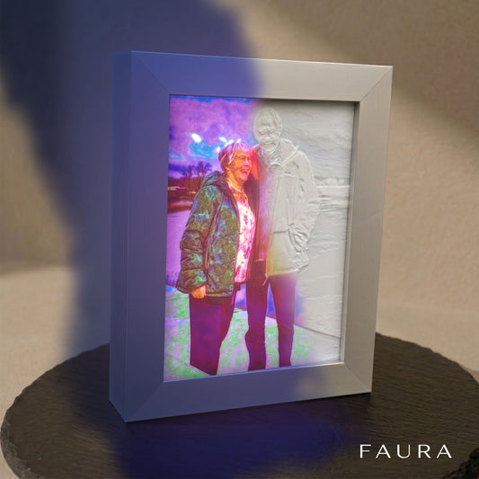 Urne lampe photo Interna en argent mat | Deux tubes de cendres internes | FAURA