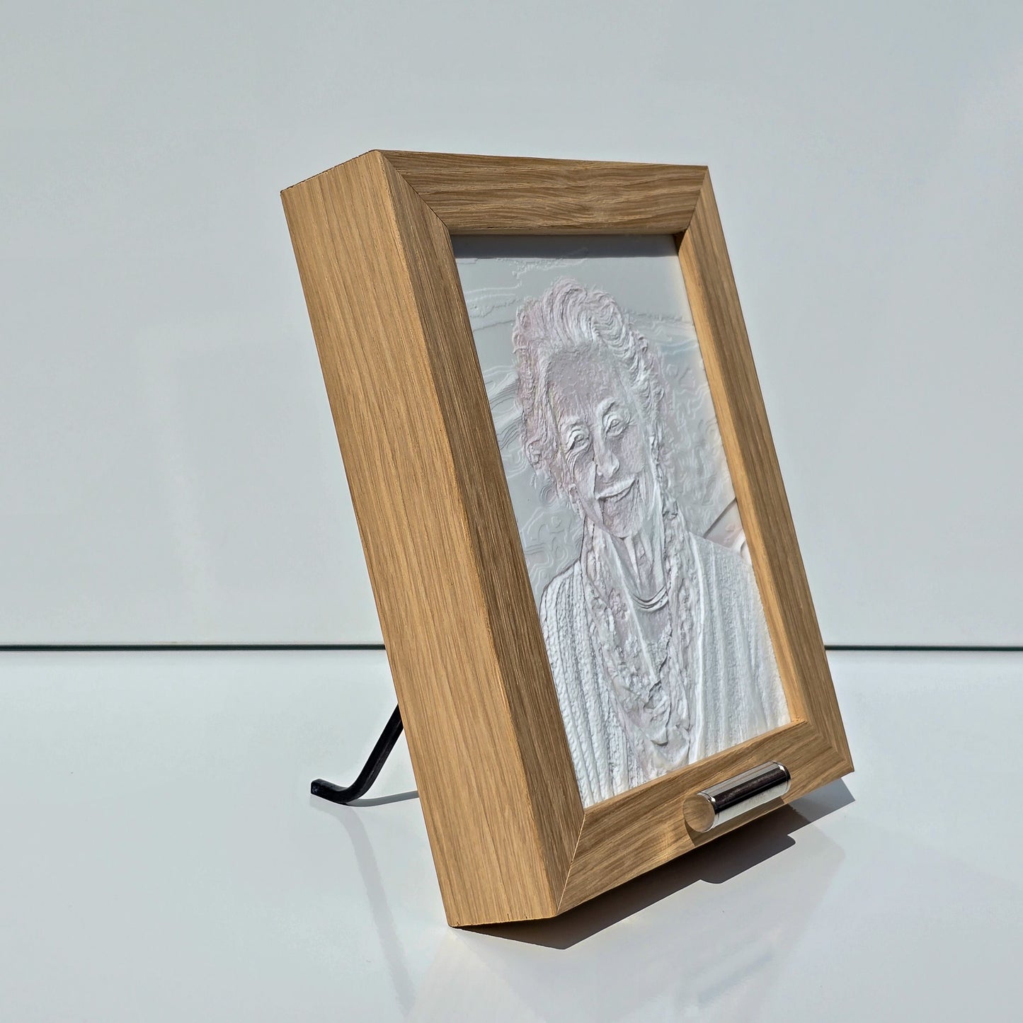 Fotolamp-urne Mini in Loft Eik | Zilverkleurig asbuisje | FAURA
