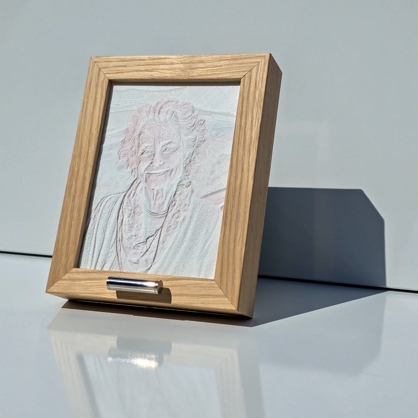 Fotolamp-urne Mini in Loft Eik | Zilverkleurig asbuisje | FAURA