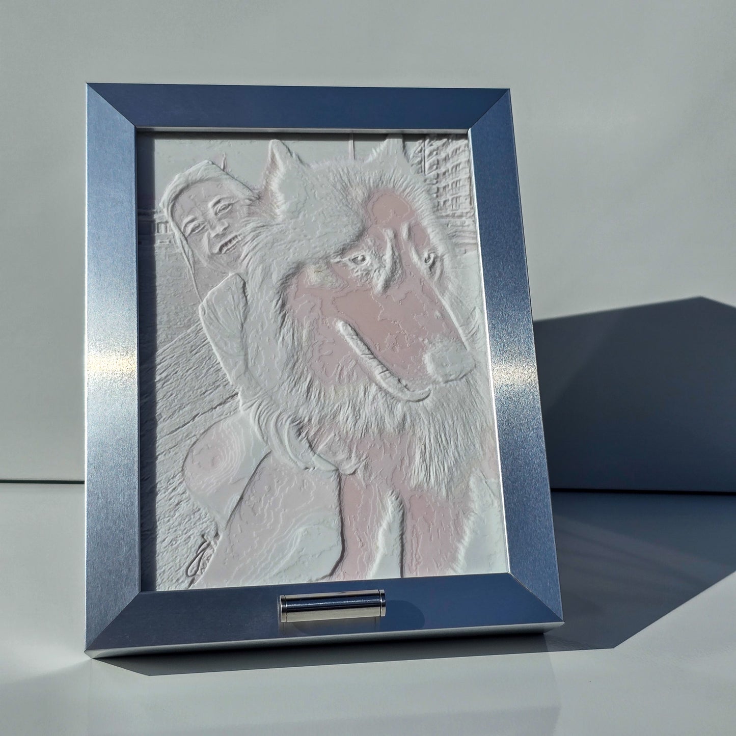 Fotolamp-urne Externa in Satin Steel | Zilverkleurig asbuisje | FAURA