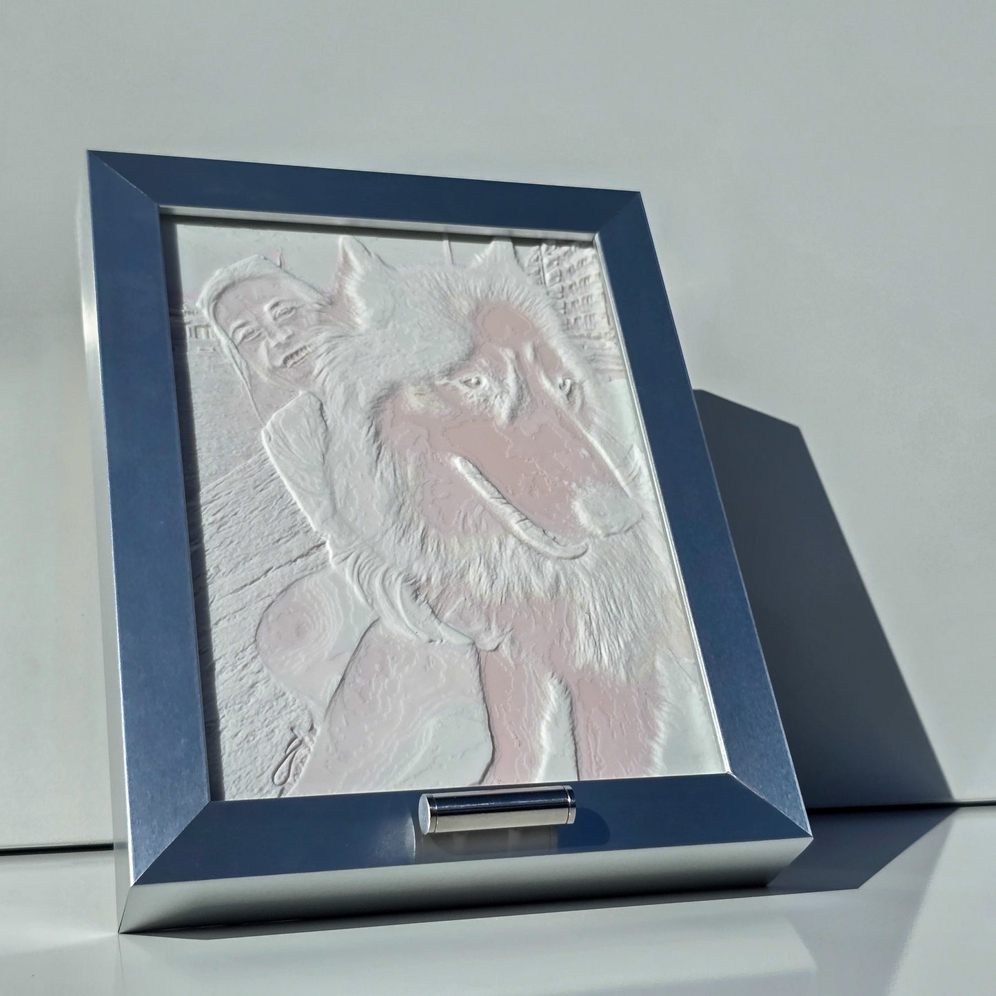 Fotolamp-urne Externa in Satin Steel | Zilverkleurig asbuisje | FAURA