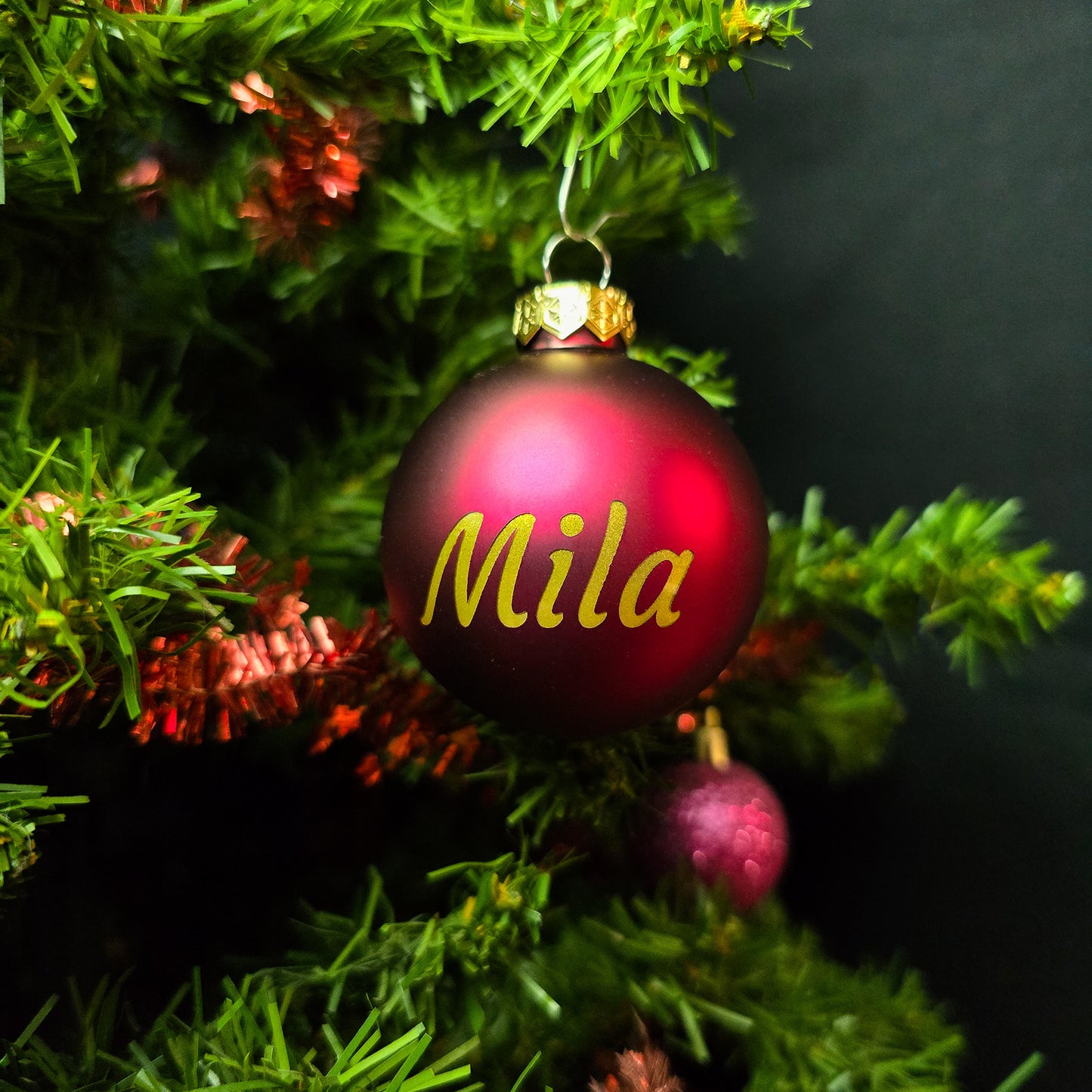 Gepersonaliseerde Kerstbal met naam en tekening