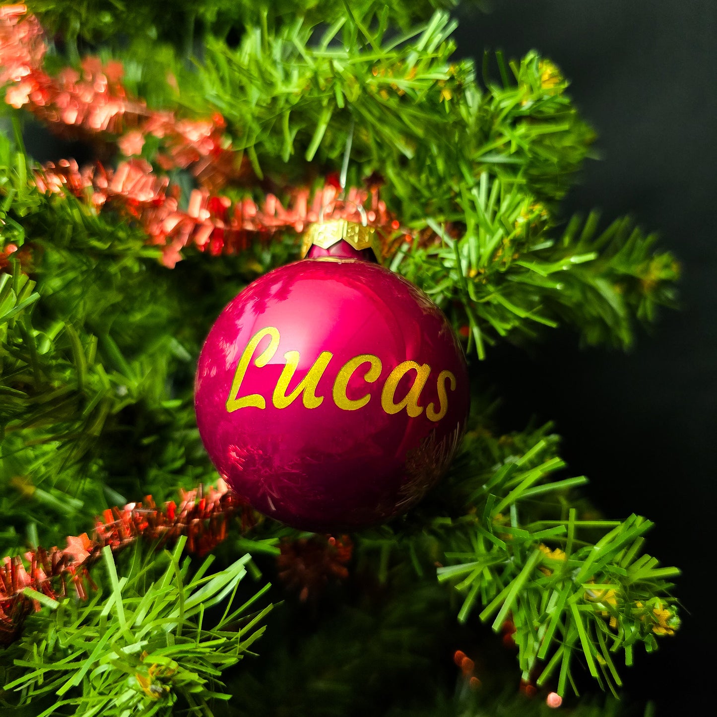 Gepersonaliseerde Kerstbal met naam en tekening